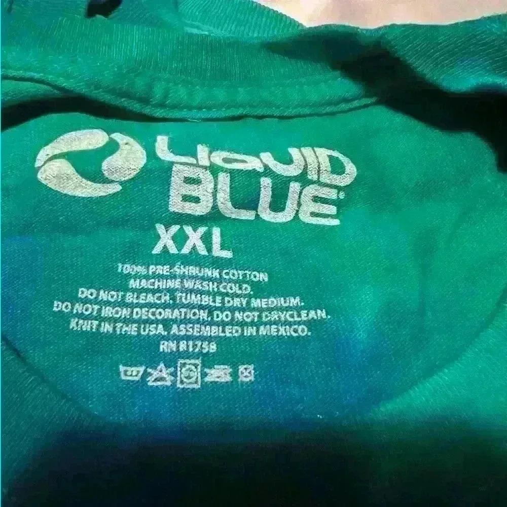 Blue & Green Tie Dye Tee featuring Dead & Company Summer Tour 2021 - Picture 3 of 3